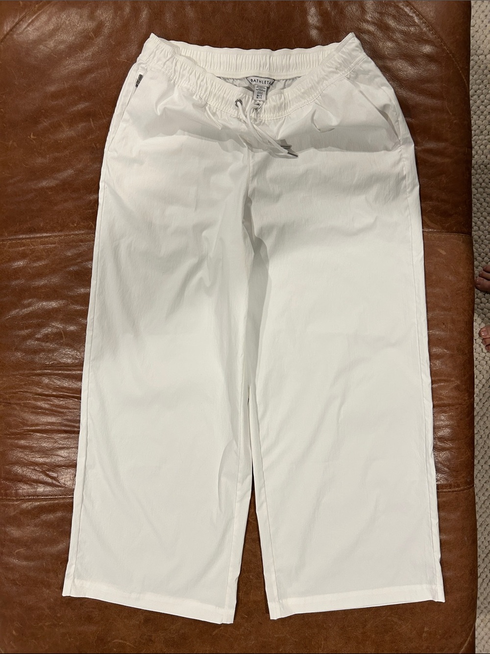 Athleta White Elastic Drawstring Pants